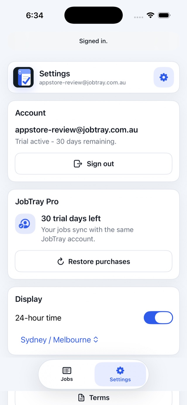 JobTray screenshot